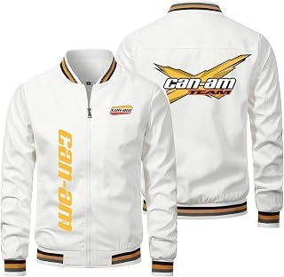 Mens Sweatshirt Jacket for Can-am Print Lightweight Bomber Jackets Casual Cardigan Long Sleeve Zip Sportwear Track Jacket Coats - Teen Gift