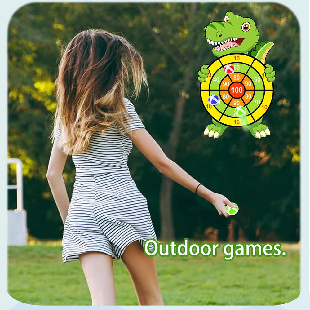 Dinosauri Freccette per Bambini Bersaglio per Bambini da 76 cm Bersaglio Freccette Bambini Hanging Dart Lanciare di Gioco Giochi per al Coperto e all'aperto