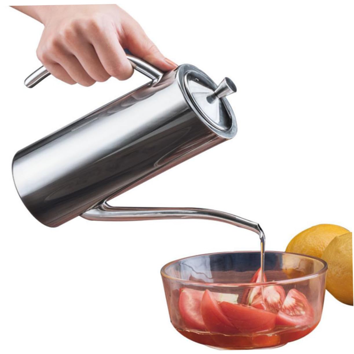 Aceitera Vinagrera de Acero Inoxidable Botella Dispensadora Goteo con Tapa Control de Flujo Preciso para Aceite Vinagre y Salsa para Cocina Hogar y Restaurante