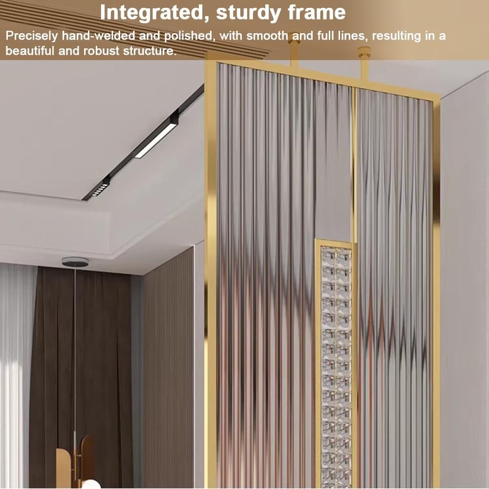 Moderna columna independiente con vidrio templado, 2 paneles, para oficina en casa, 230 x 45 cm