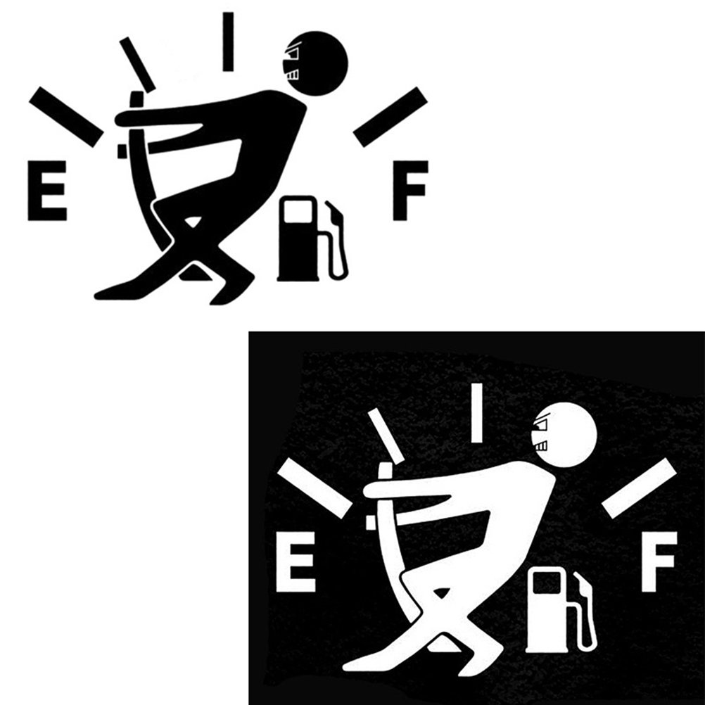 WINOMO Funny Car Stickers High Gas Consumption Decal Fuel Gage Empty Stickers (White)