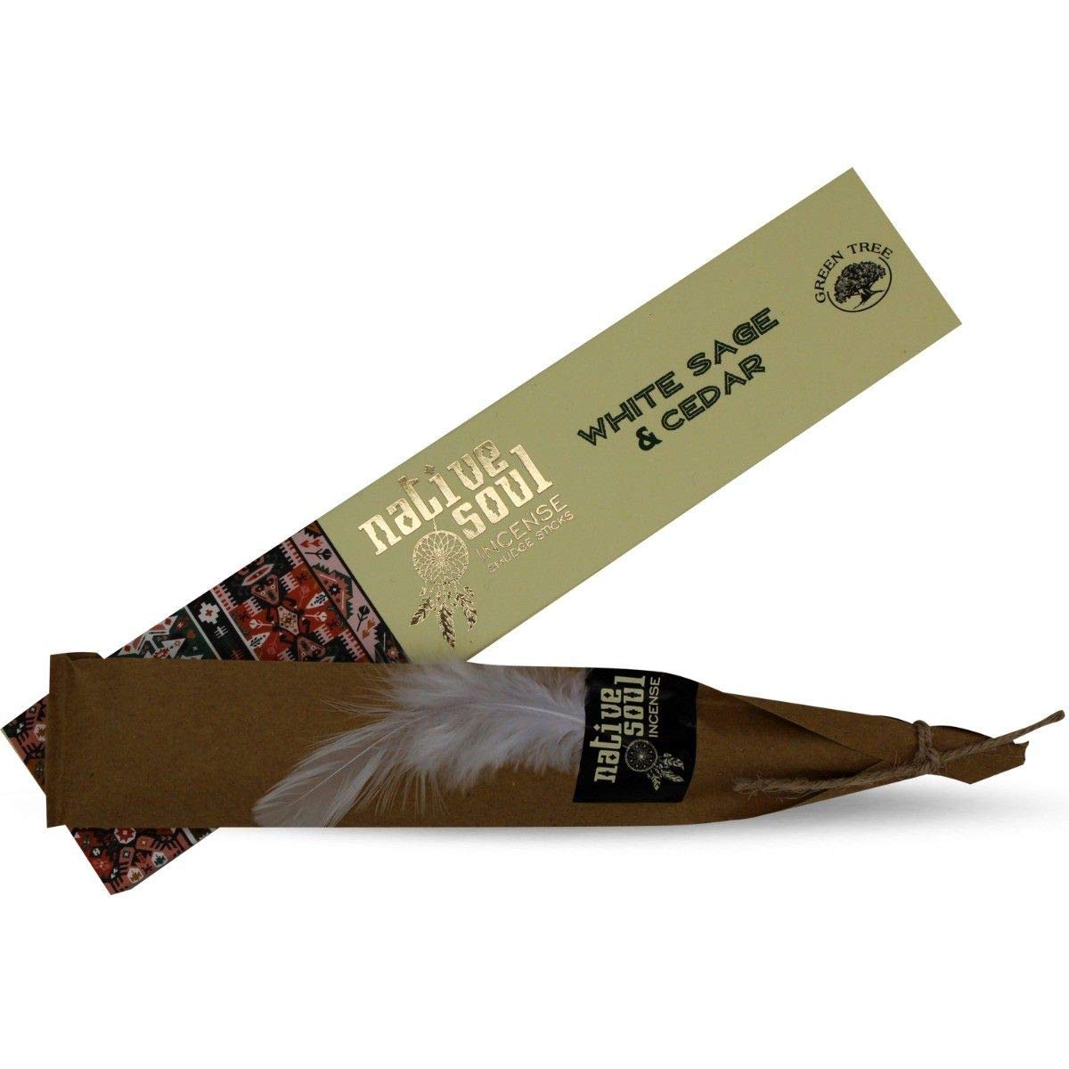 Treegreen White Native Soul Incense Smudge Sticks Sage & Cedar Single Packet 15G