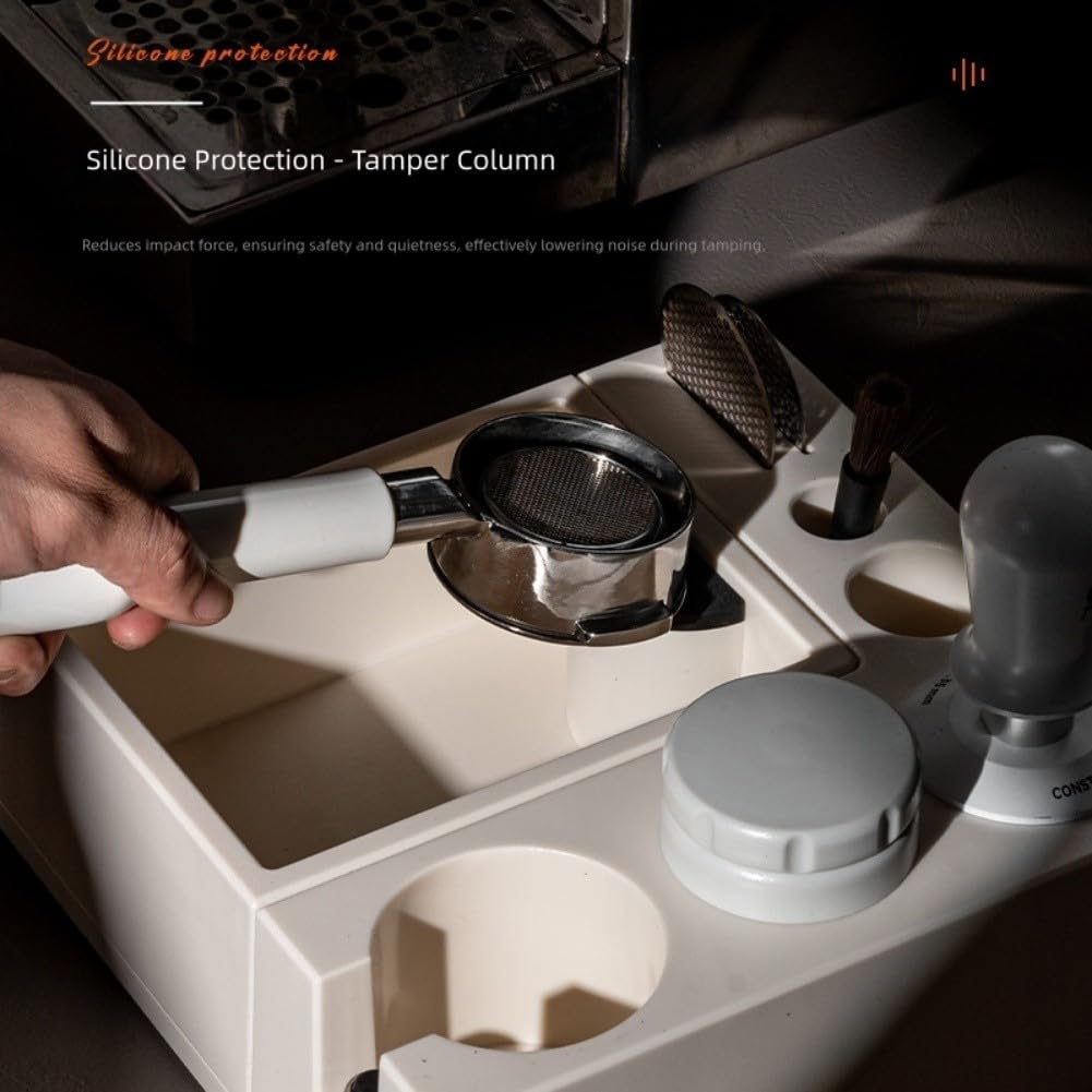 Multifunktionaler Espresso-Nizer, 51 mm, 58 mm, Tamper-Verteiler mit rutschfester Unterseite, leicht zu demontieren, schwarzes Kaffee-Zubehör für Baristas