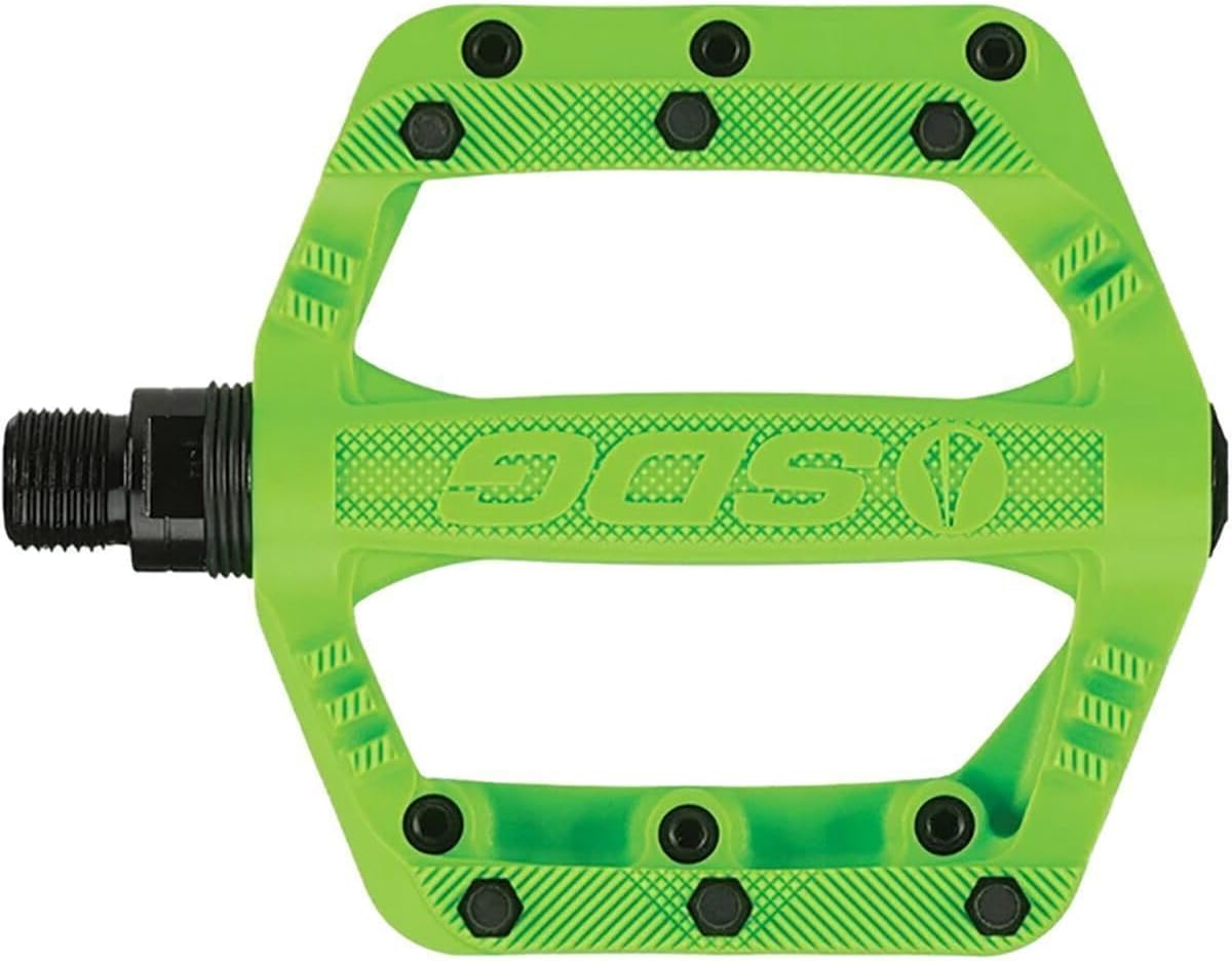 SDG Components, Slater, Platform Pedals, Body: Nylon, Spindle: Cr-Mo, 9/16'', Green, Pair