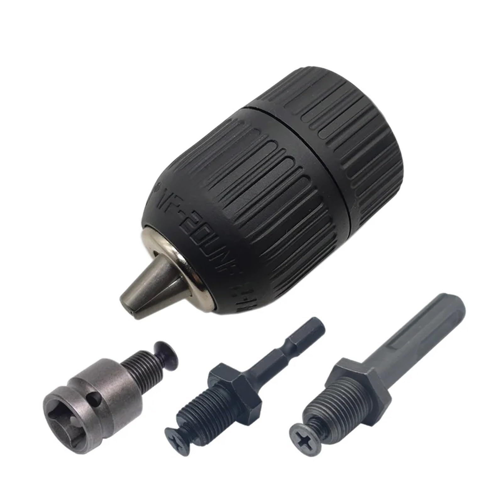 Convertidor de mandril taladro sin llave, adaptador cambio rápido rosca 1/2 "-20UNF, vástago SDS-Plus, hexagonal 1/4", 2-13mm(4pcs set)