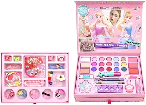 Kids Washable Makeup Kit for Girls Princess Toys Real Cosmetics Set Gifts with vibrant colours and a rich makeup set, it is a highly popular gift among little girls