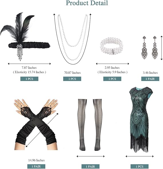 WILDPARTY jaren 20-jurk Roaring 20s Charleston, flapperjurk met dunne mouwen, pailletten, parels, franjes, cocktailjurk, 20er-jaren accessoires, vintage maffia-kostuum voor dames, carnaval en feest