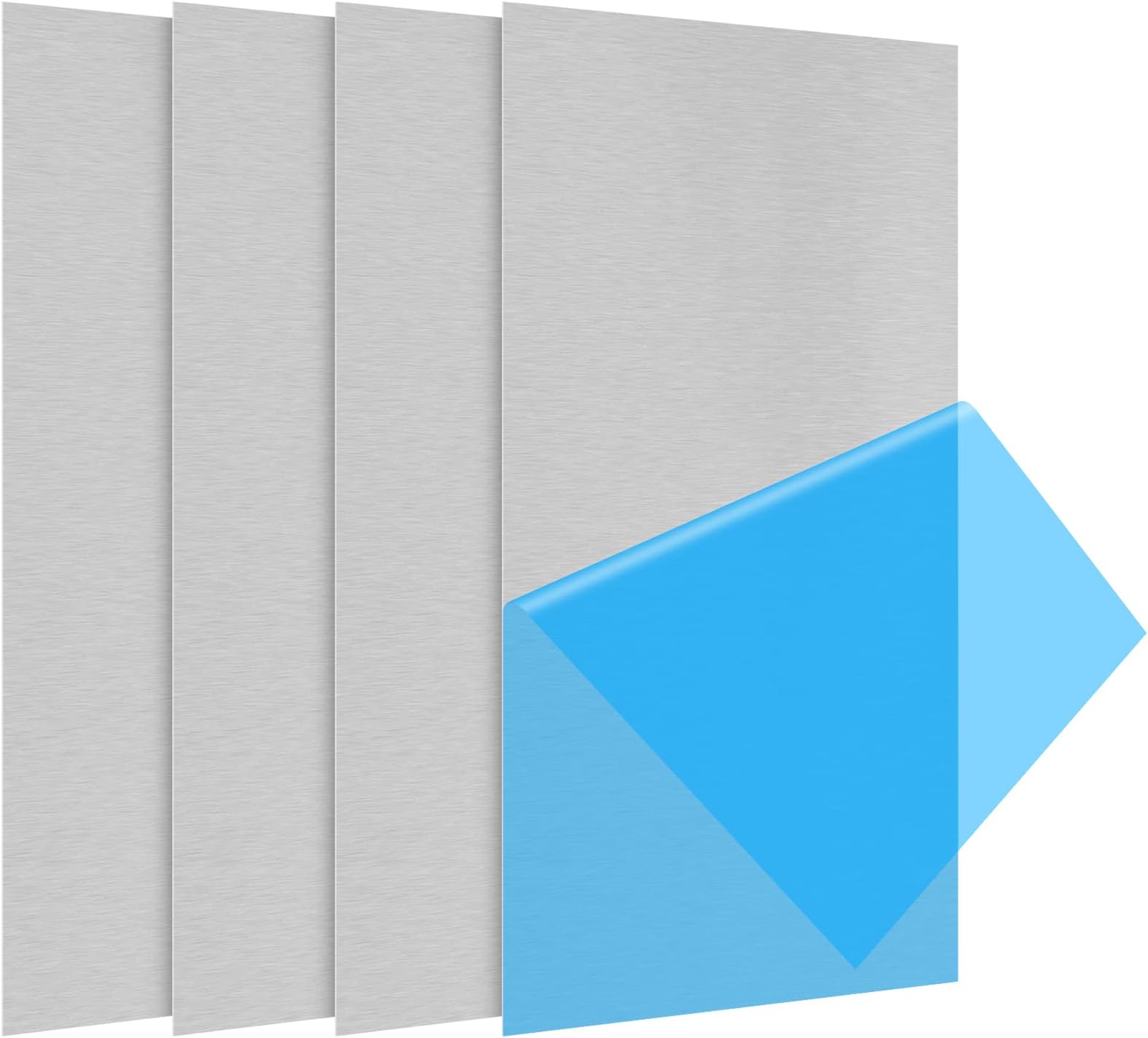 4Pack 5052 H32 Thin Aluminum Sheet 6 X 12 X 0.012"(12Mil) Aluminum Plate Covered with Protective Film, Rectangle Thin Aluminum Metal Plate of