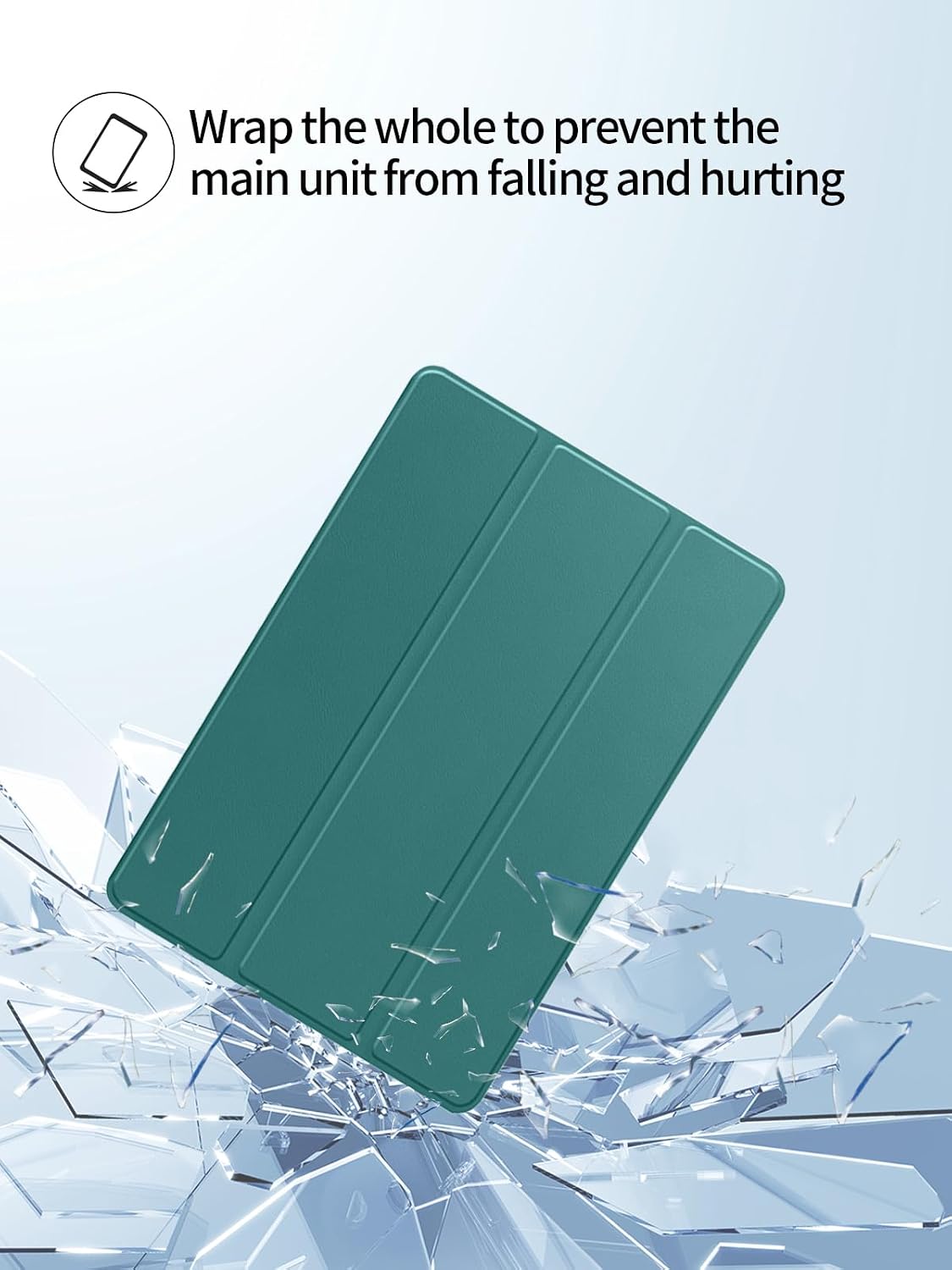 Case for SVITOO P12 12-inch Android Tablet,UYRUREL Leather Slim Folding Stand Cover with Magnet auto Sleep/Wake for Men Women Full Protection,Green. image 2