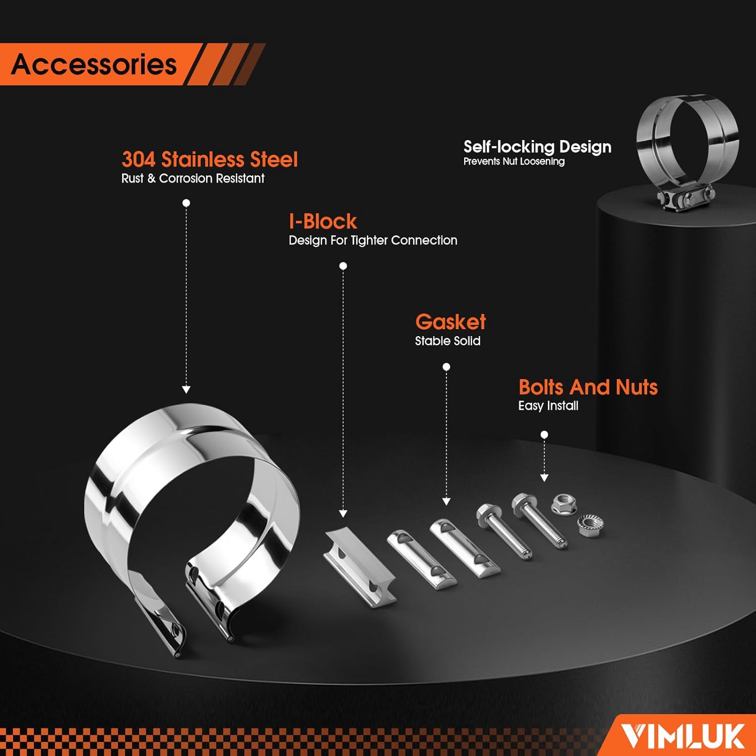 4" to 6" Blue Flame Diesel Exhaust Elbow Tip, 23" Long Turndown Tip with Clamp, Heat Treated Chromed Steel, for Trucks & Heavy-Duty Vehicles with 4" Outer Diameter Pipe(VK-TIP4"-6" BLUE CLAMP)