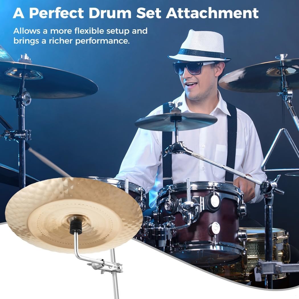 Adjustable Metal Cymbal Extension Arm With Clamp, L Rod For Drum Set, Quick-Release Nut, Boom Extension Arm For Enhanced Performance