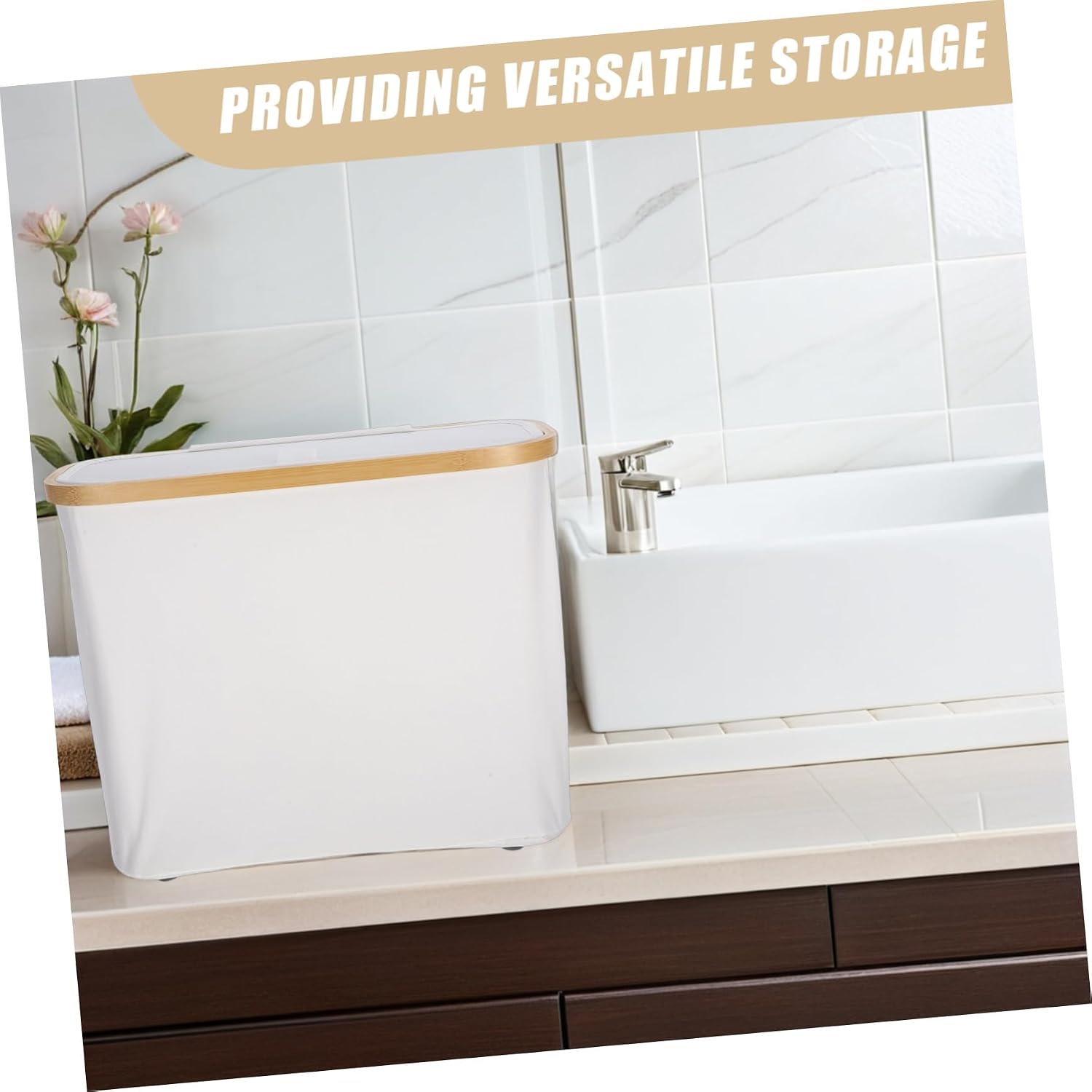 Toilet Paper Storage Organizer with Lid Foldable Tissue Basket for Kitchen Bathroom Living Room Design for Easy Viewing and Versatile Use