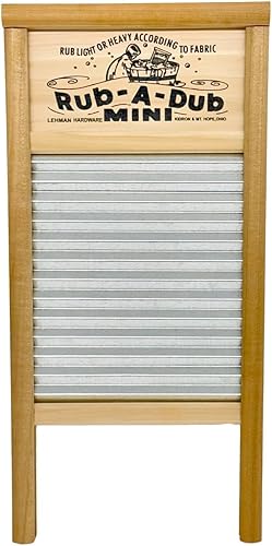 Lehman's Lavabo manual de acero galvanizado, Rub-A-Dub, ondulado, V Crimp, para función, decoración o música, pequeño 18 x 8.5 pulgadas