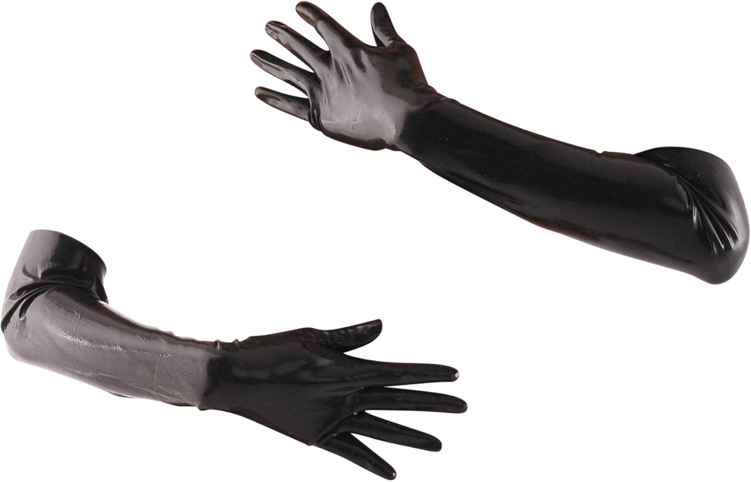 Chlorinated Latex Mid Gloves (Elbow Length) Fetish - Black (Medium)