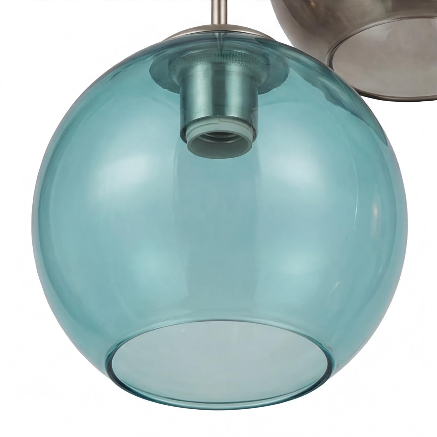 Lampada a sospensione in vetro colorato Ø 50 cm H: max. 1,2 m paralumi a sfera orientabili 5 fiamme E27 lampada a sospensione tavolo da pranzo soggiorno