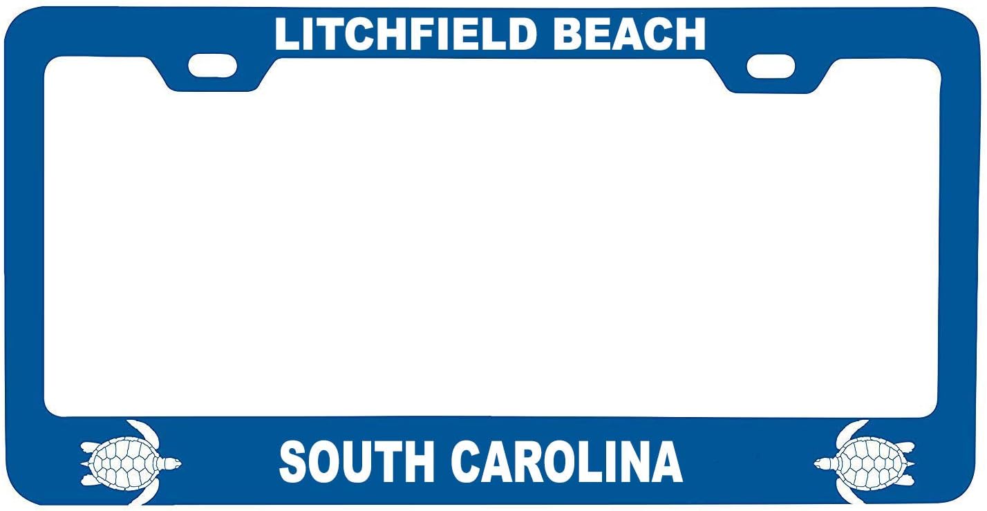 R and R Imports Litchfield Beach South Carolina Turtle Design Souvenir Metal License Plate Frame