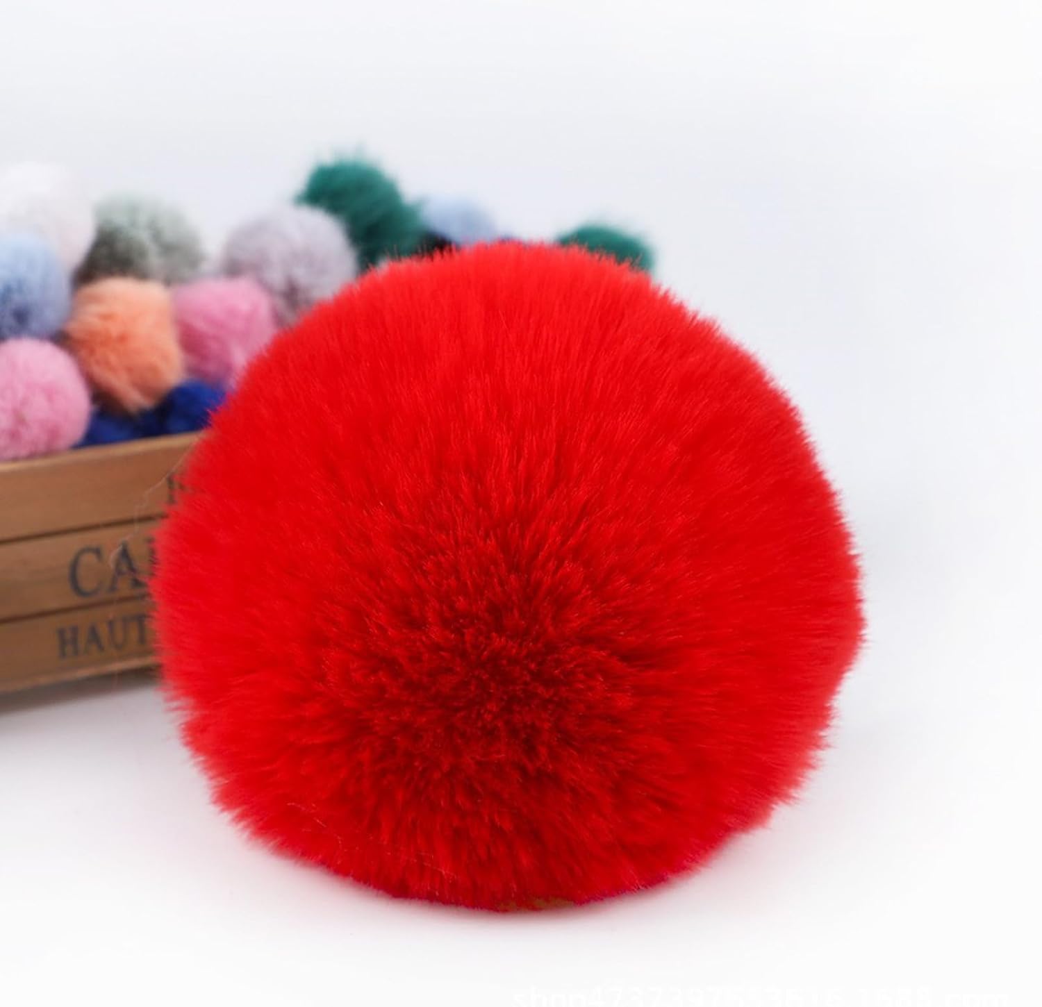 Mcduyant 8 Pcs Red Pom Poms Balls Red Fluffy Balls for Crafts Hat Shoes Garment Hair Pins Earrings Necklace Charm Christmas Valentine's Day Wedding Accessories - Image 2
