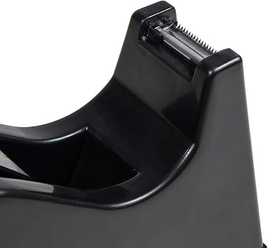 Desktop Tape Dispenser Adhesive Roll Holder (Fits 1 & 3 Core) with Weighted Nonskid Base (2P-Black)