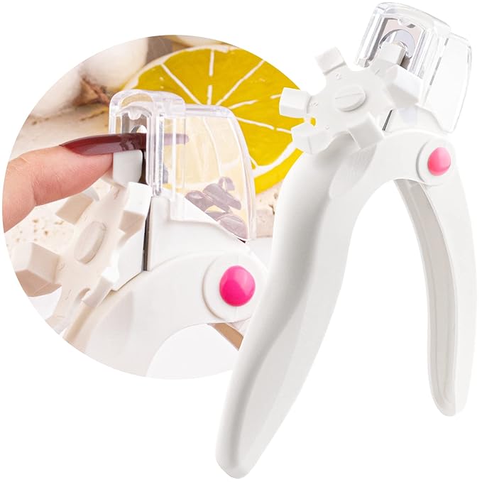 White Acrylic Nail Clipper, Dial Clippers with Sizer