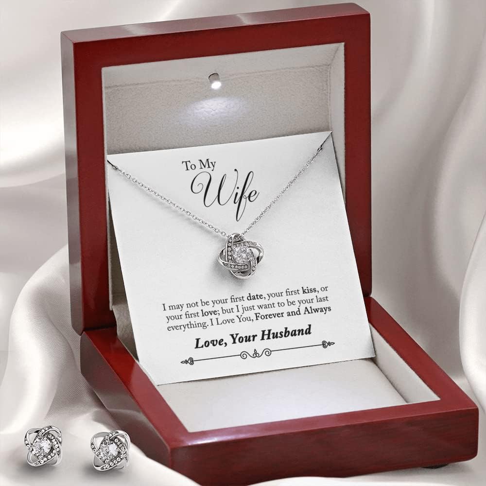 FG Family Gift Mall Gifts For Wife Romantic, Wife Birthday Gift Ideas, To My Smoking Hot Wife Necklace, Necklace For Wife From Husband, Message Card and Gift Box, Stainless Steel, Cubic Zirconia