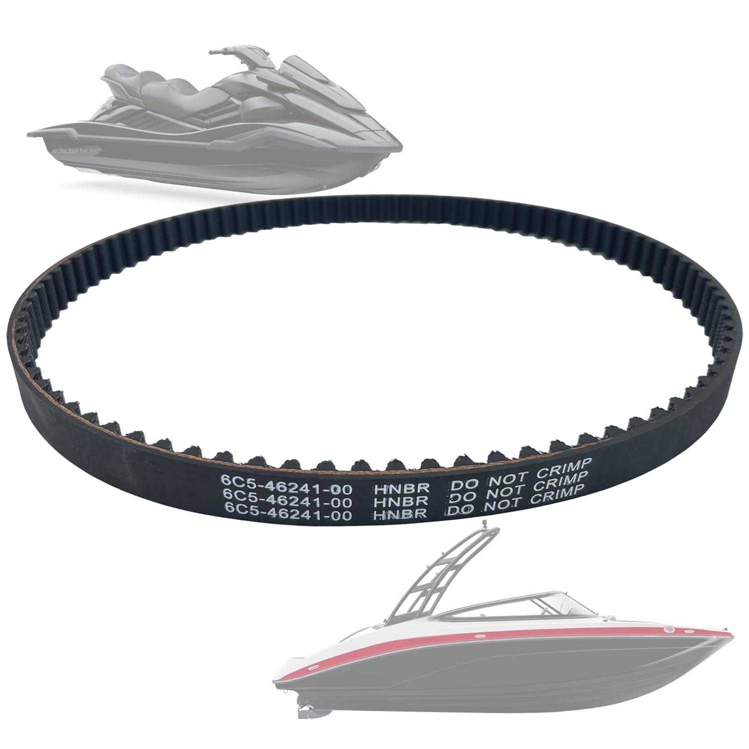 Timing Belt F25, T25 (04/2009~), F40LA, F50, T50, F60, T60, F70 (05~) 6C5-46241-00-00 Replaces for Ya-maha Outboard 25HP 30HP 40HP 50HP 60HP 70HP