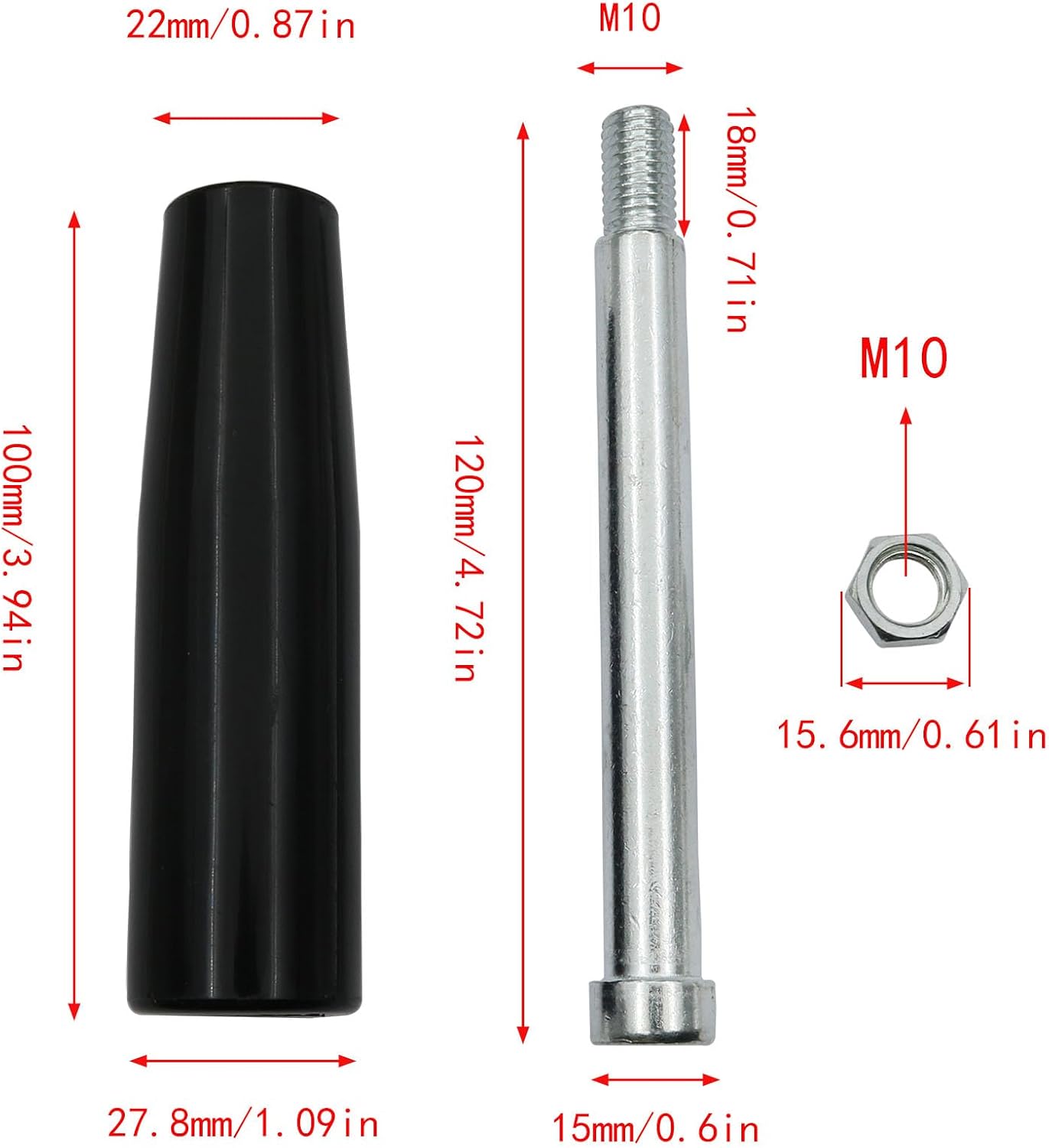2 PCS Revolving Hand Knob M10 Lathe Crank Knob Thread Handle for Marine Trailer Jack Woodworking Machinery Cutting Machine Tailstock Table Saw Milling Lathe Tailstock Mechanical Parts