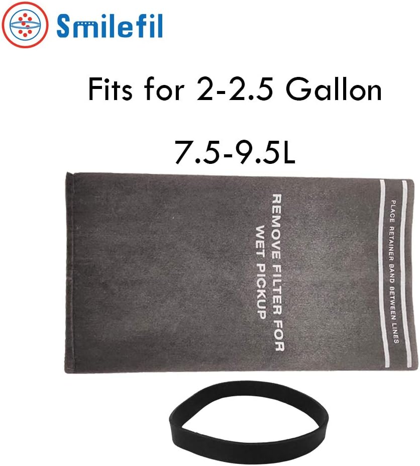 6 Pack 9-38737 Dust Cloth Filter Bag Wet Dry Vacuum Bags for Craftsman 2 to 2.5 Gallon Shop Vacuums and Powerhead Bucket Vac, 6 Shop Vacuum Bags With 2 Retaining Bands