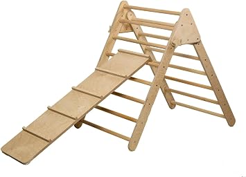 Montessori Climbing Triangle | Wooden Indoor Climbing Frame for Kids & Toddlers | Montessori Climbing Structure | Montessori Play Structure Wooden Activity Triangle Triangle + Ladder Ramp