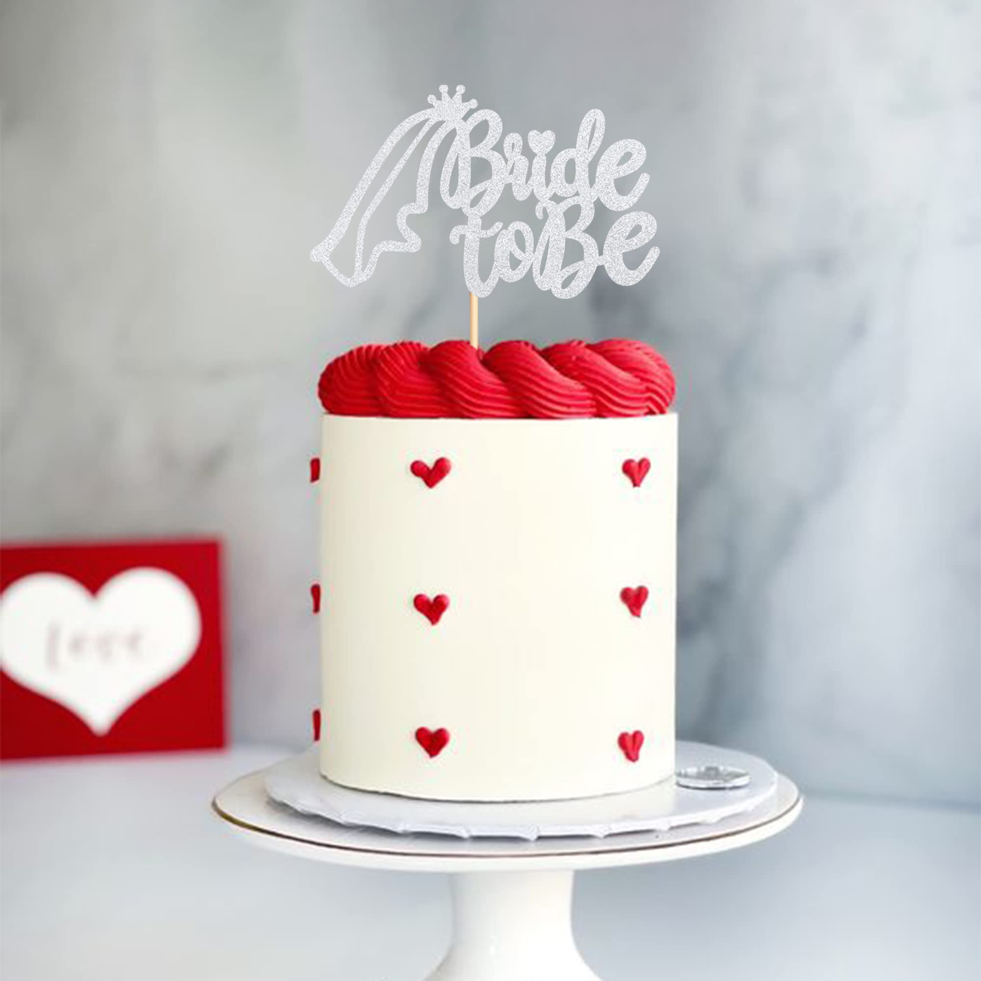 Blumomon 1 Décoration De Gâteau « Bride To Be » Avec Bague Pailletée, Décoration De Gâteau Pour Mariage, Fiançailles, Enterrement De Vie De Jeune