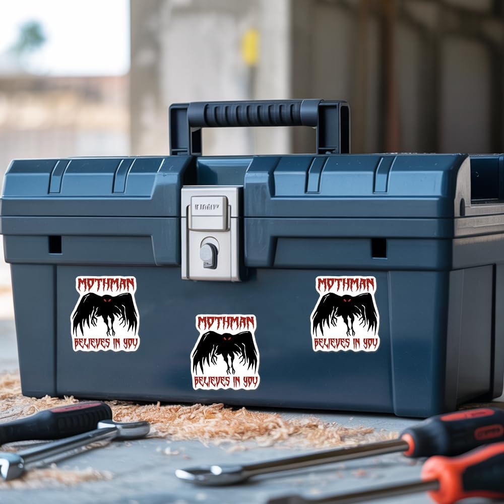 (Pack of 3) Mothman Believes in You Sticker, Cryptid Lover Waterproof Stickers, 3 Inches - Image 6