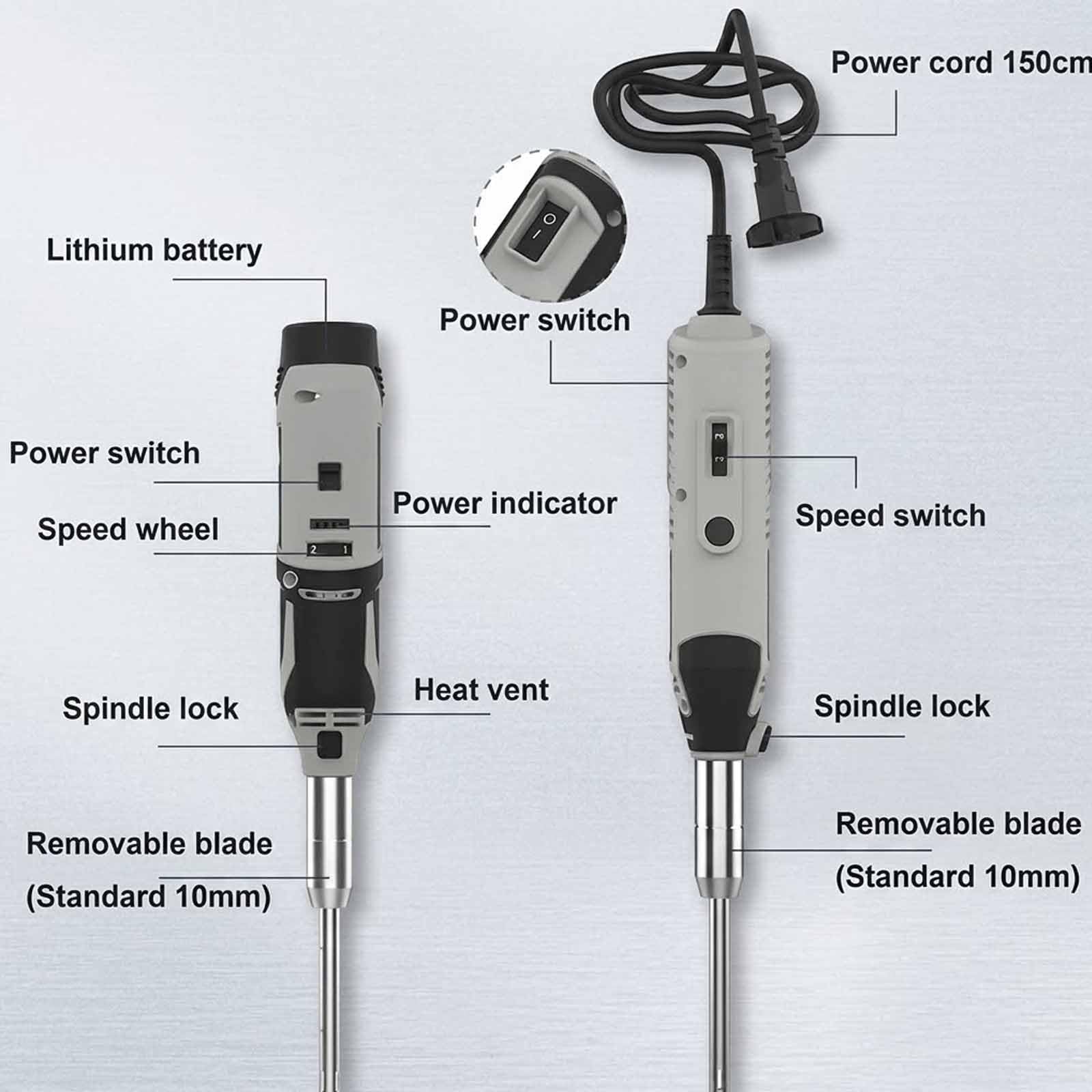 Homogeneizador-Mezclador Portátil De Laboratorio, Homogeneizador-Mezclador De Alto Cizallamiento Y Emulsionador con Cuchilla De 10 Mm, 5.000-35.000 RPM, 6 Velocidades Plugin