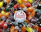 Assorted Fruit and Root Beer Barrels - 2 lbs Bulk Individually Wrapped Orange, Cherry, Apple, Lemon, Grape, Root Beer Fresh Sweet Hard Candy
