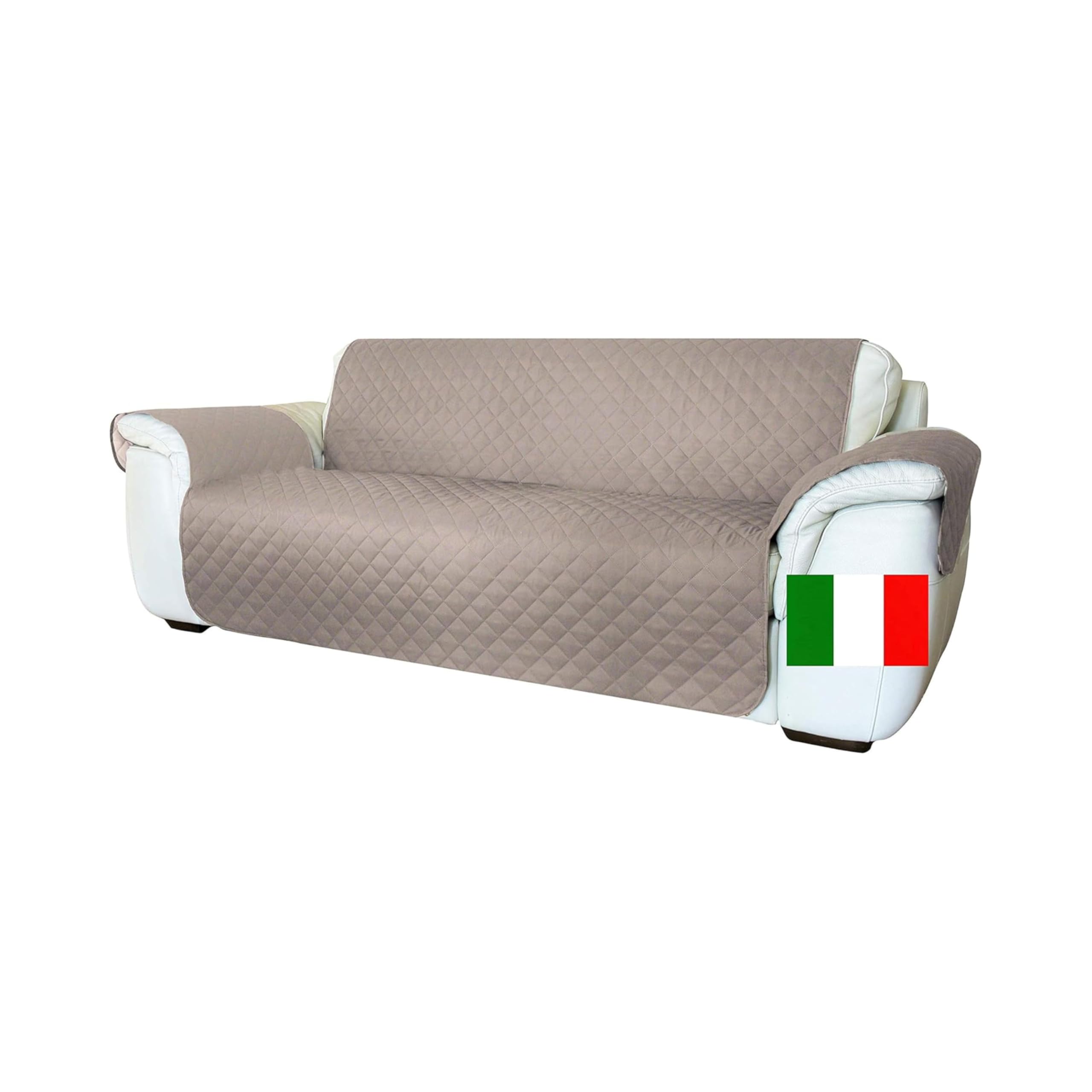 Moonange - Copridivano 4 Posti - Copridivano con Braccioli - Seduta 200 cm - Impermeabile - Reversibile - Antiscivolo - Antimacchia - Antigraffio - Antipelo - Copridivano moderno - Tortora
