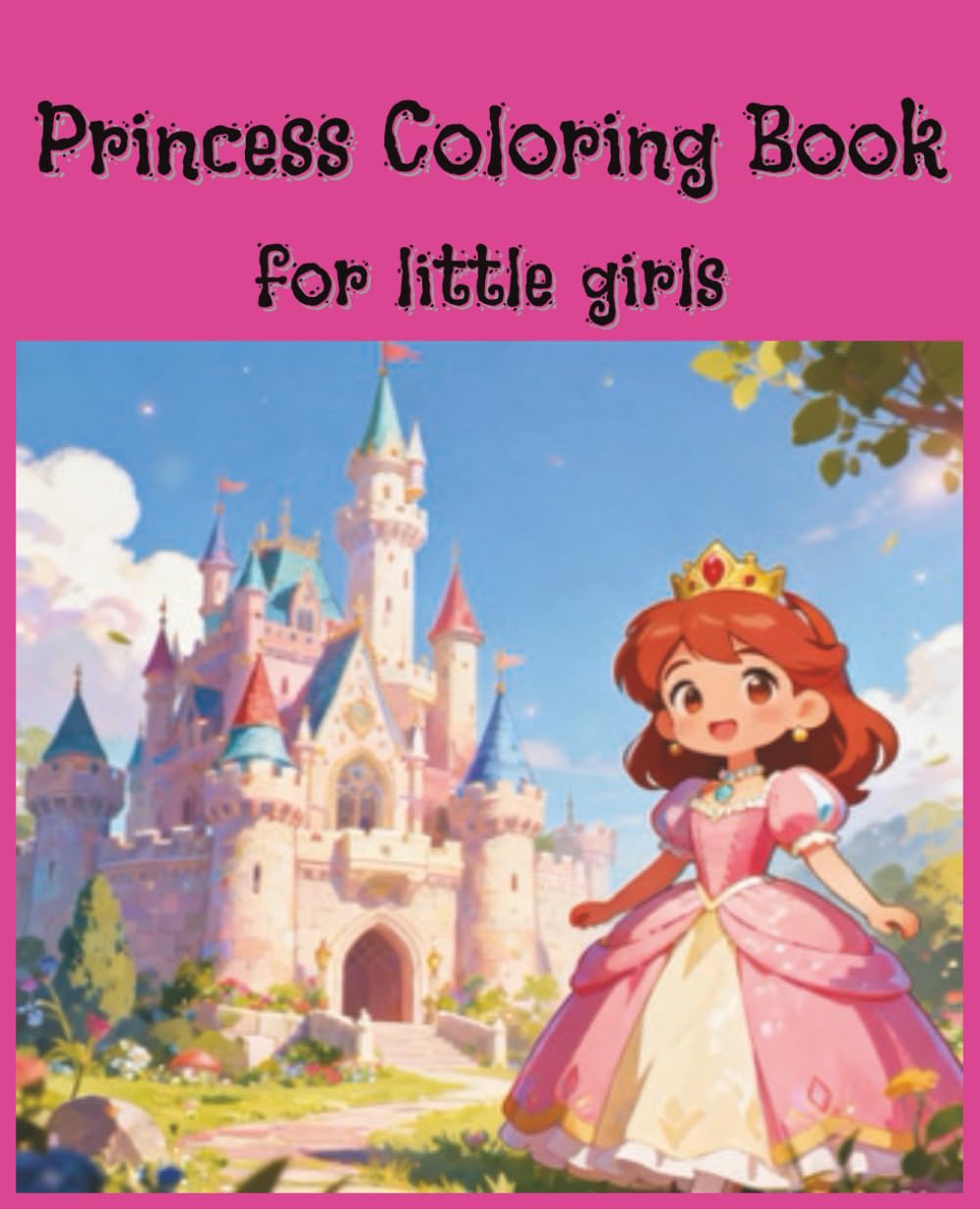 Princess Coloring Book: Cute Coloring Book for little girls, 7.5x9.25