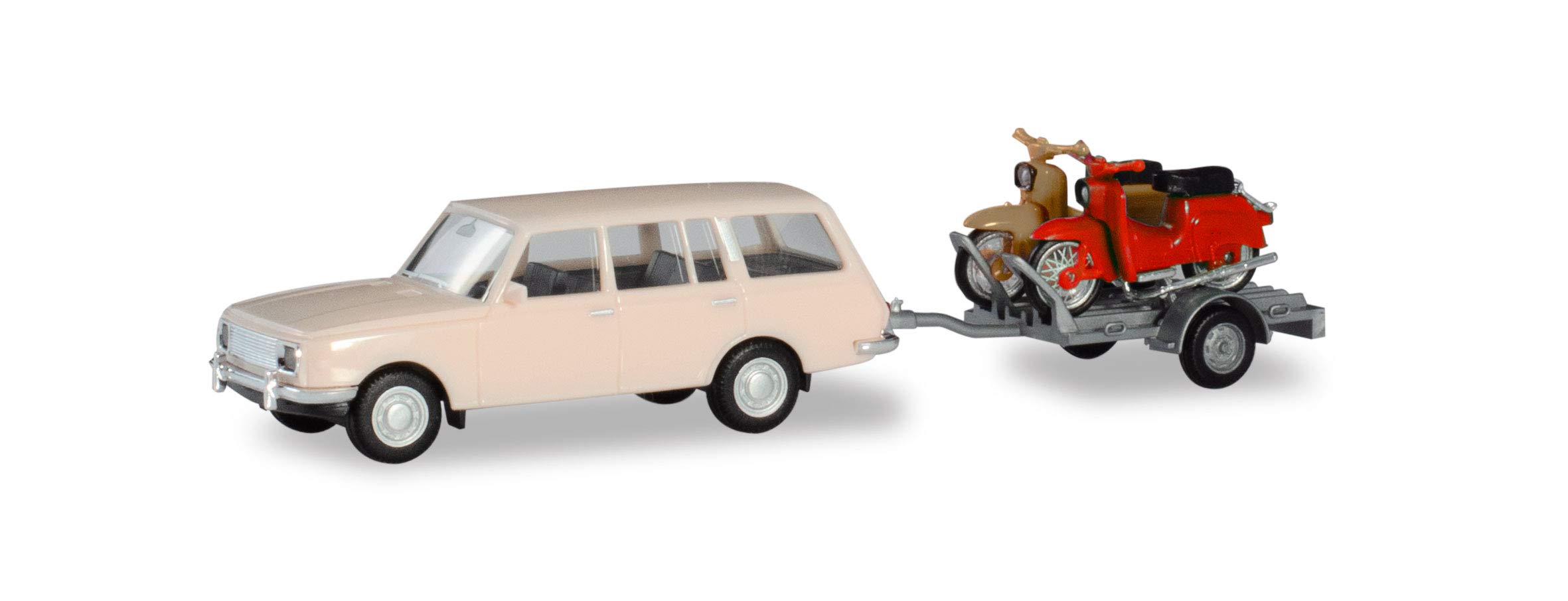 Herpa Wartburg 353 Tourist mit Anhänger und 2X Simson
