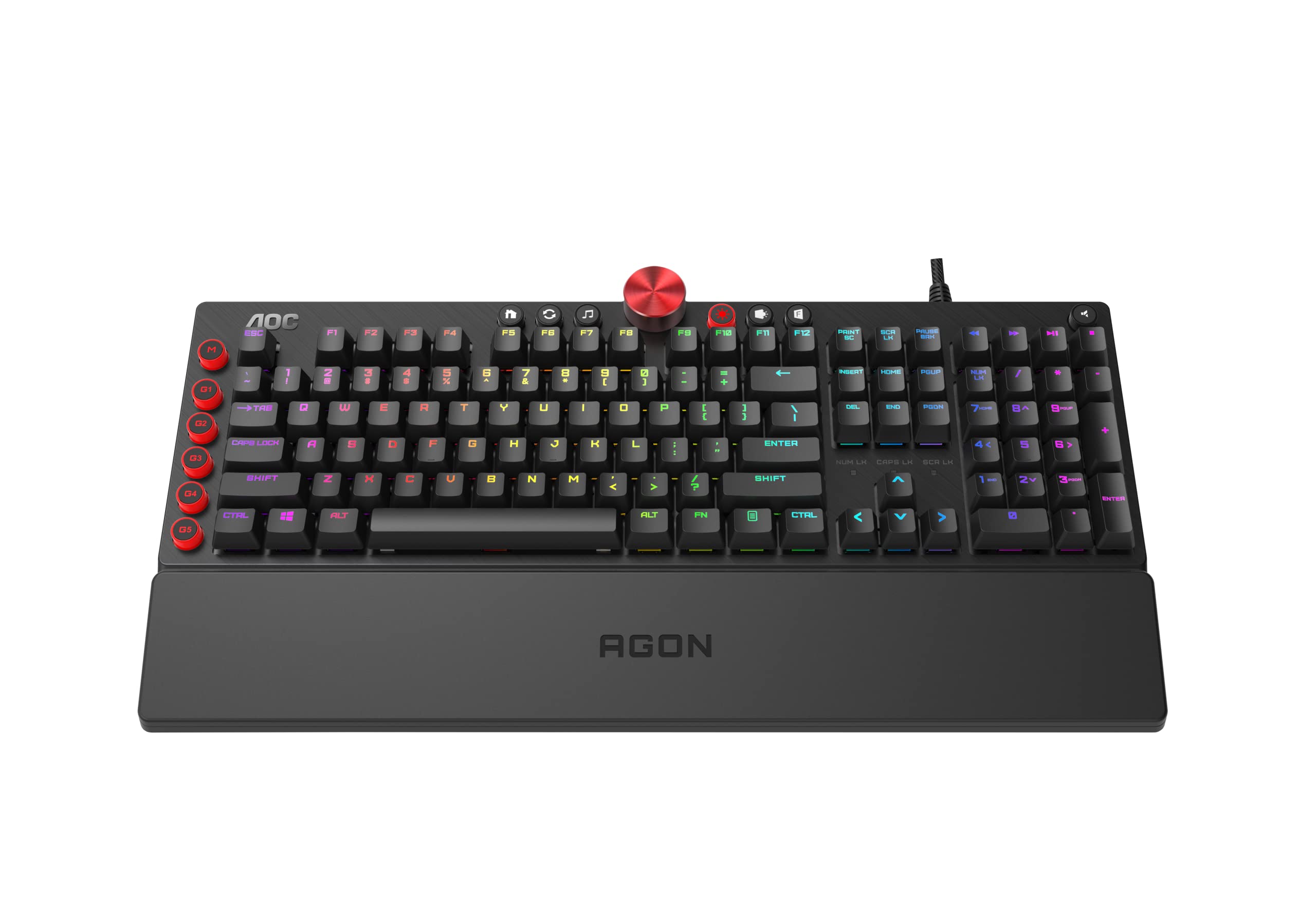 Agon by AOC AGK700 Tastiera da gioco - Layout italiano - Interruttori Cherry MX Red - Anti-Ghosting - Software AOC G-Tools - Rollover N-Key