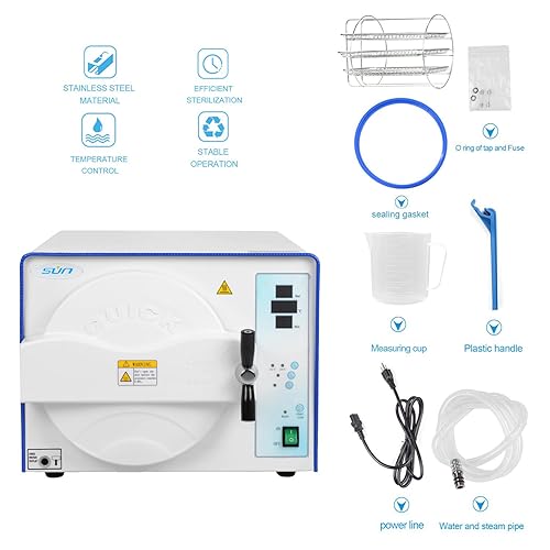 Miniatura 5 de Global-Dental 18L Autoclave Alta Temperatura Vapor de Alta Temperatura Acero Inoxidable Automático Protección de Seguridad Suministro de Agua