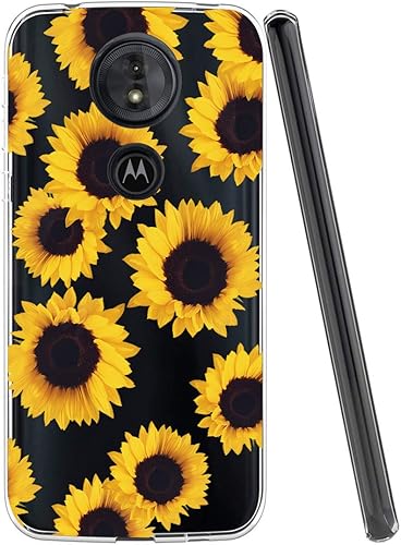 Miniatura 2 de Funda para Moto G7, Moto G7 Plus con flores, a prueba de golpes, transparente, suave, flexible, de TPU, delgada, no es compatible con Motorola Moto