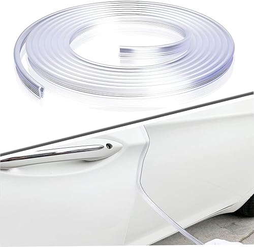 1 tira de protección contra arañazos para puerta de automóvil, 0.4 pulgadas x 16.4 pies, sin pegamento, suave, flexible, en forma de U, accesorios