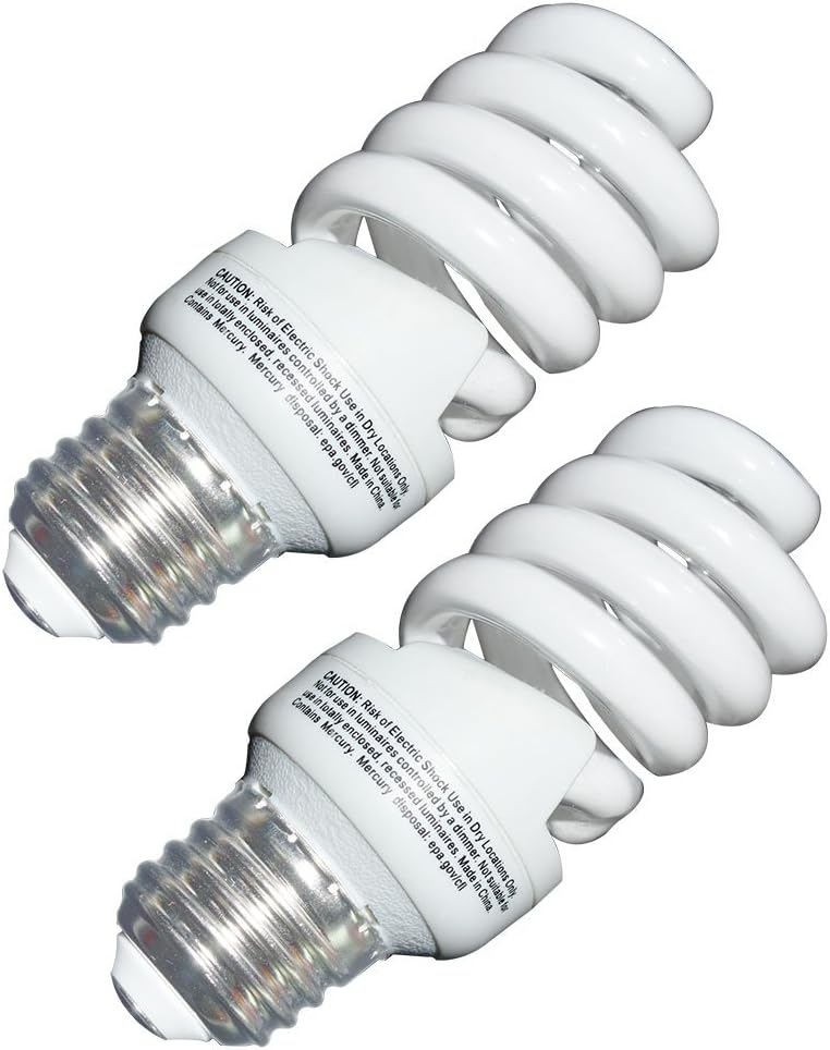 13 Watt CFL Light Bulb (60 Watt) Soft White 2700K 1040LM Spiral Bulb Medium Base Compact Fluorescent Bulb (2 Pack)