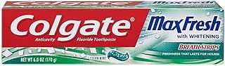 Colgate Max Fresh with Mini Breath Strips Whitening Toothpaste, Clean Mint 6 oz (Pack of 7)