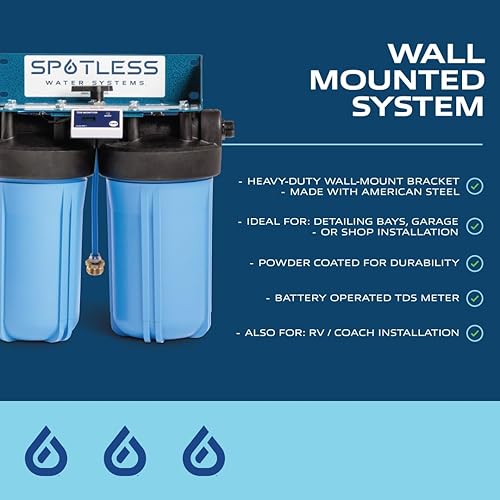 Miniatura 3 de Sistemas de agua Spotless DIW-10B, con derivación integrada, ventana simple, panel solar, RV y sistema de lavado de autos, funciona para todos los