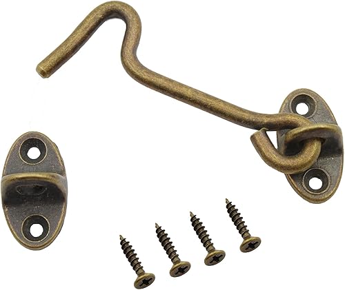 Miniatura 12 de Paquete de 2 pestillos para puerta de granero, cerradura de puerta de granero de 3 pulgadas, cerradura de puerta de cobre grueso sólido resistente