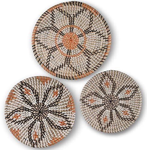 Clinton Calicep & Nicolea Woven Wall Basket Decor Set of 3 - Mode...