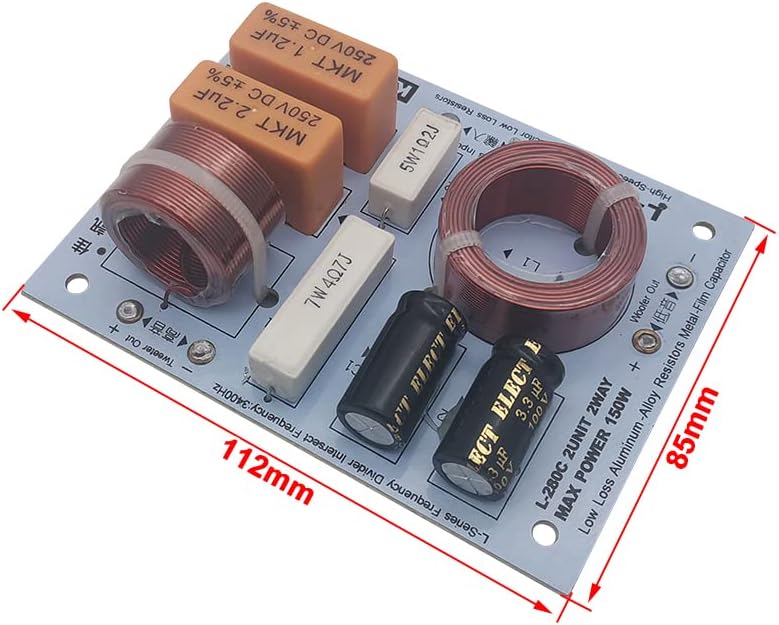 2pcs 2 Way 130W Hi-Fi Audio Speaker Frequency Divider 2rd Order Crossover Filters