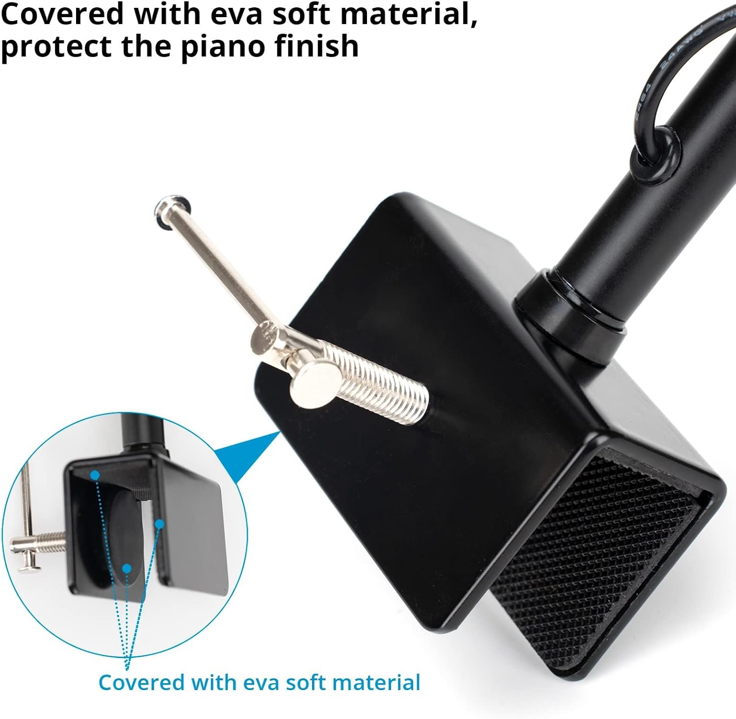 Piano Lamp with 3 Color Modes, Adjustable Height & Direction - Desk Light with Auto-Off Timer - Wide Illumination Music Stand Light