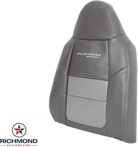 Miniatura 3 de Richmond Auto Upholstery - Funda de asiento de cuero para el lado del conductor, color gris (compatible con Ford F250 Platinum Edition 2001)