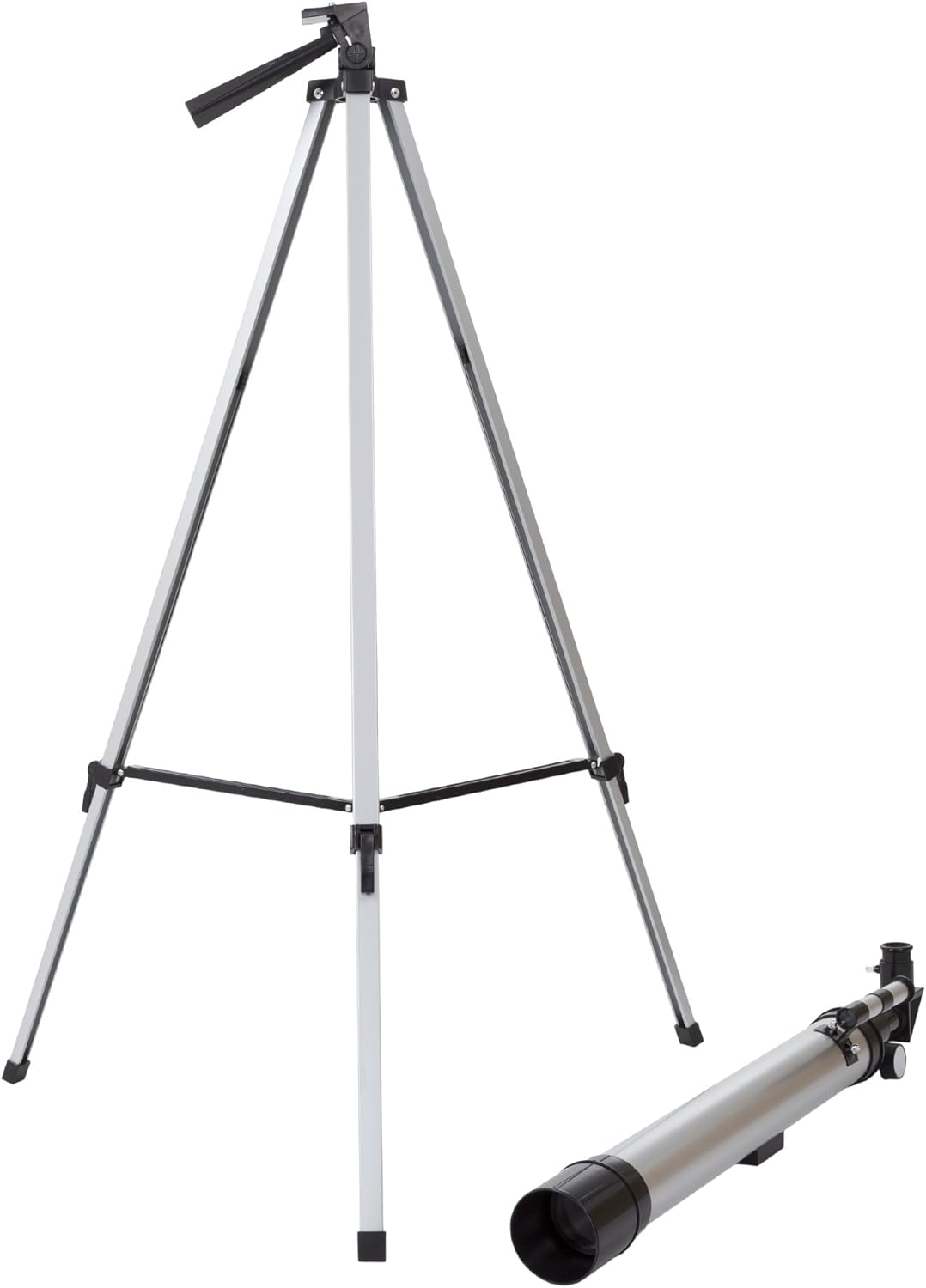 Beginner Telescope for Kids and Adults - 60mm Mirror Refractor and Aluminum Stargazing Optics with Tripod for Astronomy and STEM Education by Hey Play
