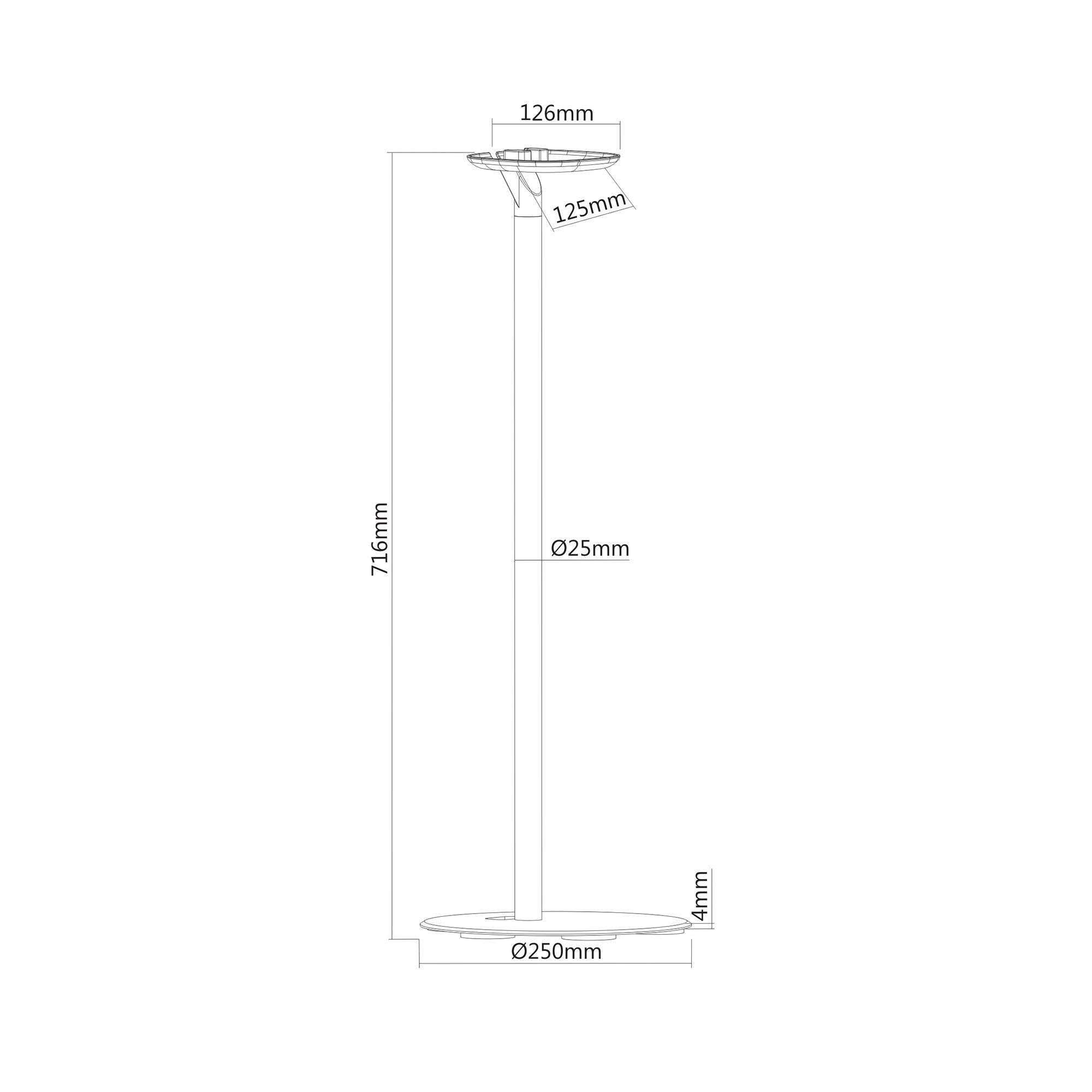 conecto CC50595 Premium Standfuß für SONOS ONE™ + SONOS PLAY:1™ mit Kabelmanagement, Höhe: 71,6cm, Traglast: max. 3,0kg, schwarz (1 Stück)
