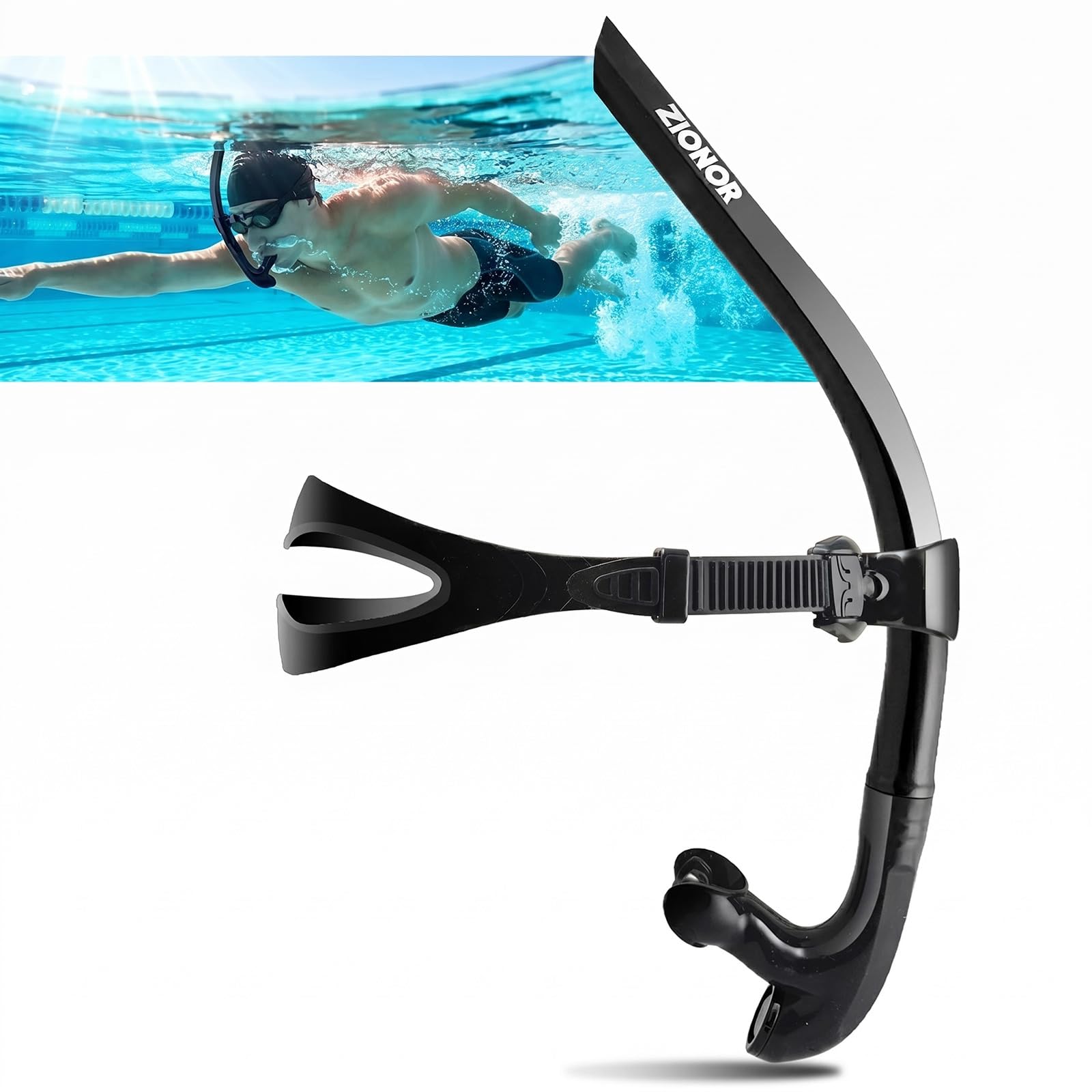 Amazon.com : ZIONOR Swim Snorkel for Lap Swimming Adult, Front